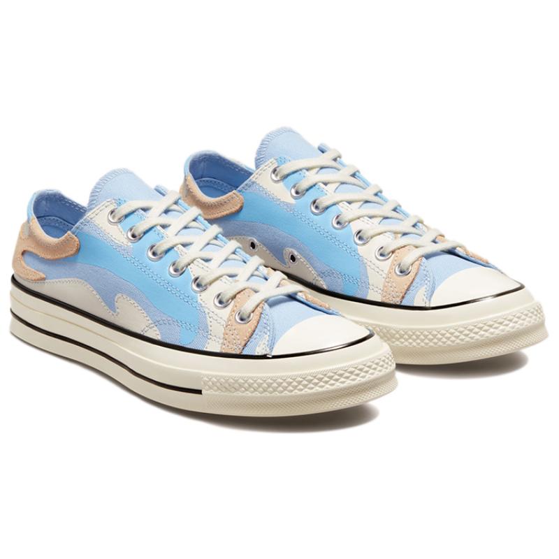Converse 1970s Everyday Versatile Low-Top Canvas Shoes Unisex Off-White and Blue Color Blocking