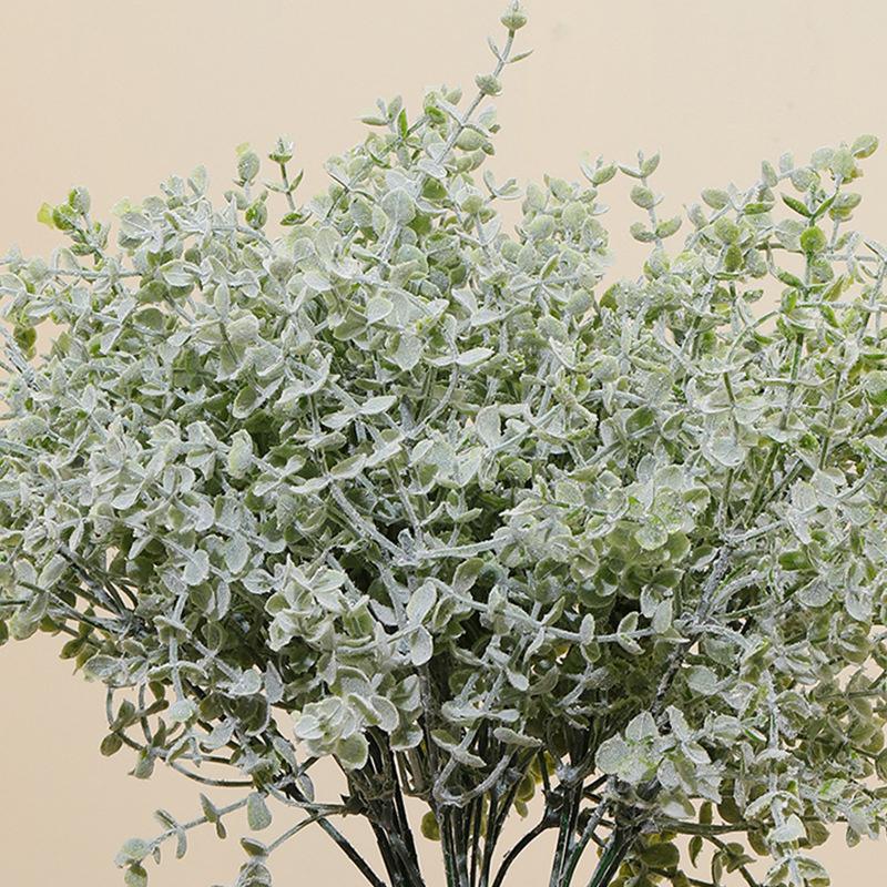 1 stücke Künstliche Haarigen Gefälschte Gras Eukalyptus Grüne Pflanze Topf Dekoration Grüne Blätter Kleine Gras Hause Dekoration Blume