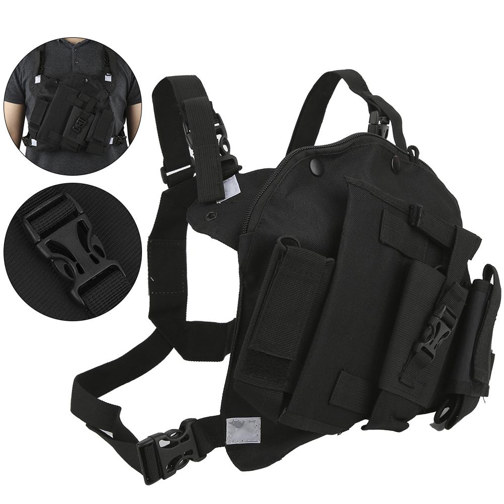 Skrå toveis radiosele justerbar walkie-talkie brystveske lomme for militære sykehus