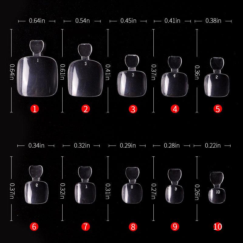 500Pcs/Set Fake Toenails Foot Natural Transparent Nail Art False DIY Tools Smooth Toughness Tips