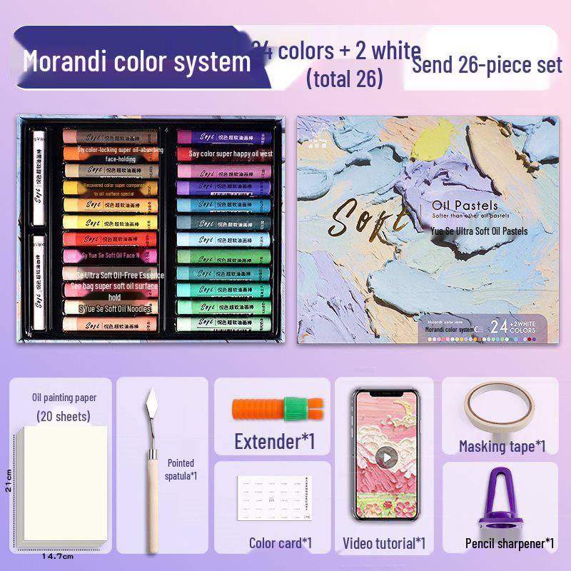 Super Soft Oil Pastel Set with Brush & Scraper Tools - Perfect Crayons for Kids' Birthday Gifts & DIY Projects
