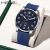 HELEI Gradient Men's Quartz Watch: Fashionable, Waterproof, with Calendar, Magnetic Buckle, and Rubber Strap.
