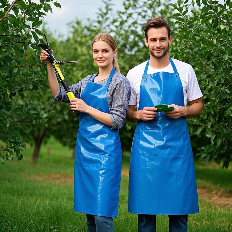 Multi-color Waterproof PVC Apron: Cross-border Neck & Waist Design, Custom LOGO, Dirt-resistant for Kitchen & Aquatic Cleaning