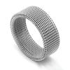 2026 Fashion New Mens Modern Stainless Steel Mesh Band Ring 4mm 8mm Wide For Men Women Retro Jewelry Gift Wholesale