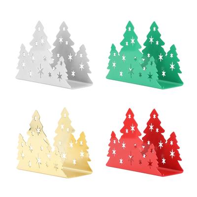 Napkin Holder Stainless Steel Christmas Tree Shaped Tissue Paper Towel Rack Storage Holder for Home
