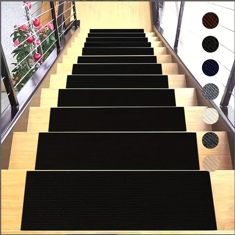 

1pc Non-Slip Carpet Stair Treads Mats 20x80cm Self-adhesive Machine Washable Home Improvement Decoration Products чёрный