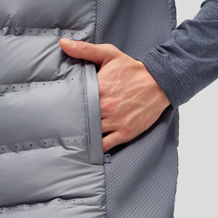 SAUCONY Solid Color Casual Zip Collar Vest Men Vests Light-Gray SC2249115A-MT06