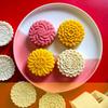 Functional Mooncakes Molds Set 4 Stamp Mooncakes Maker Delicate 3D Textured Pattern for Pastries Treat Designs
