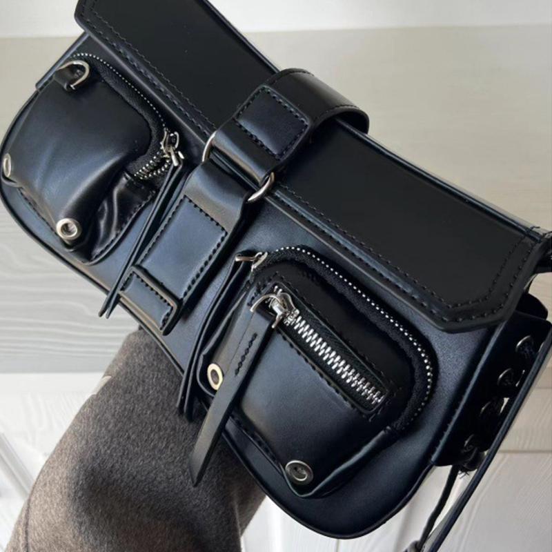 Gotic Punk Genți de subrat pentru femei Genți de umăr pentru fete Design de modă Piele PU Genți de mână vintage mici pentru femei