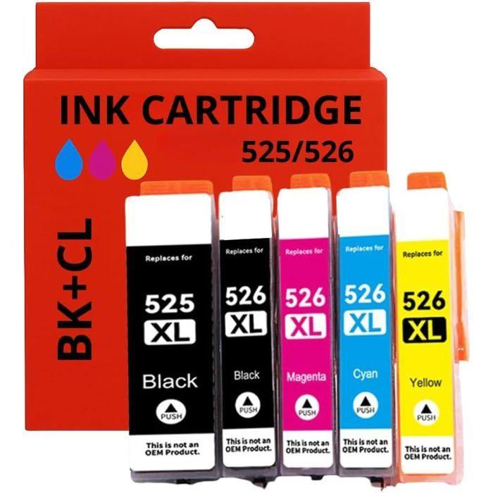 Pack of 5 Compatible Canon PGI-525 / CLI-526 Cartridges – PIXMA iP, MG, MX Series