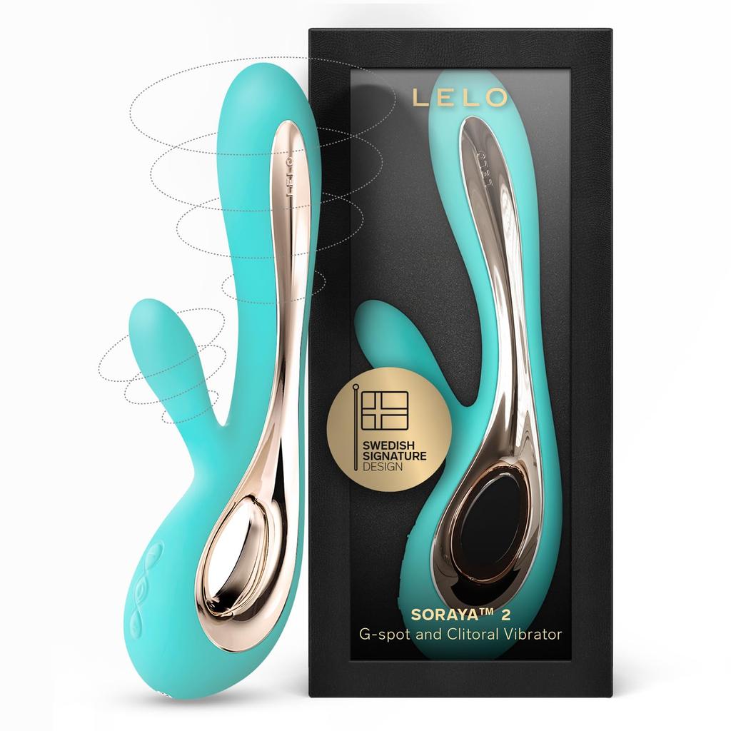 LELO Soraya 2 Rabbit Massager for Internal and External Waterproof 1 Aqua Pleasure, & Wireless, Piece,