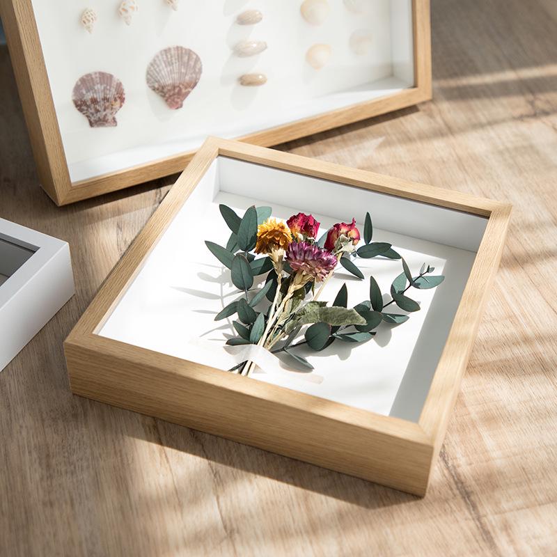 3D Handmade Dried Rose Photo Frame with Seashells for Tabletop Display In Oil Painting and Calligraphy Mounting