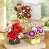 MOC Mini Flower with Vase Model Micro Building Block Eternal Bouquet Home Desk Desk Plant Decor Brick Girl Children Toy