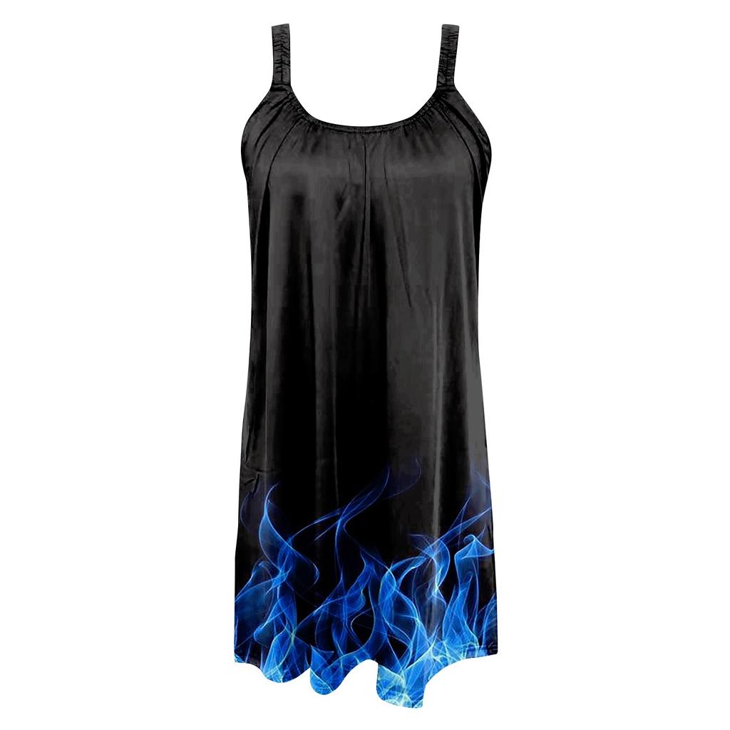 Women's Fashion Summer Printed Strapless Camisole Sleeveless Sling Dress