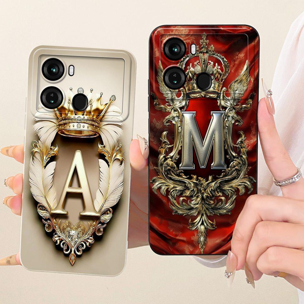 For ITEL P662L Phone Case For ITEL P40 Cover Aesthetic Luxury A-Z Letters 2D Painted Silicone Casing For P40 ITEL P 40