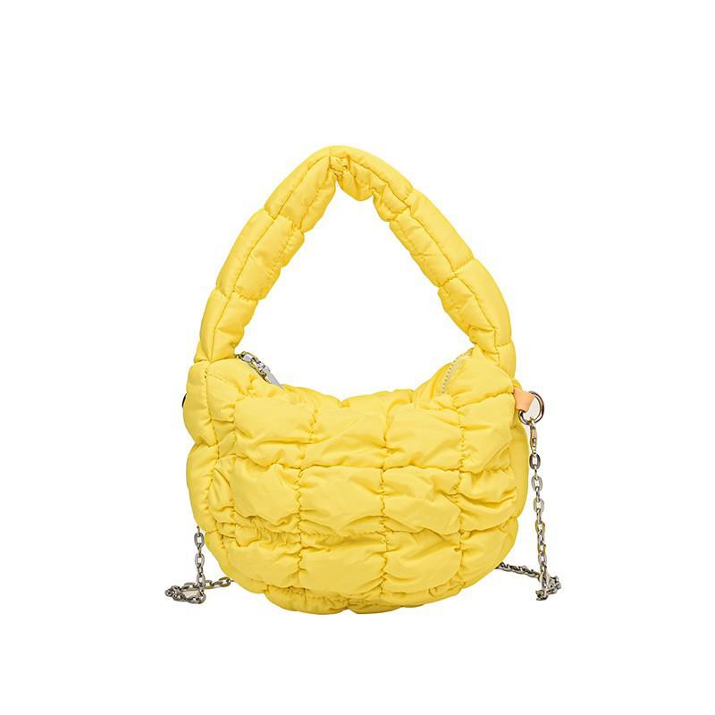 

Quilted Cloud Bag Trend Chain Plaid Women s Portable One-shoulder Cross-body Fashionable Simple Casual one size жёлтый