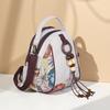 Ethnic-style Retro Small Backpack for Women, Multi-functional Zipper Crossbody Bag, Casual Small Backpack