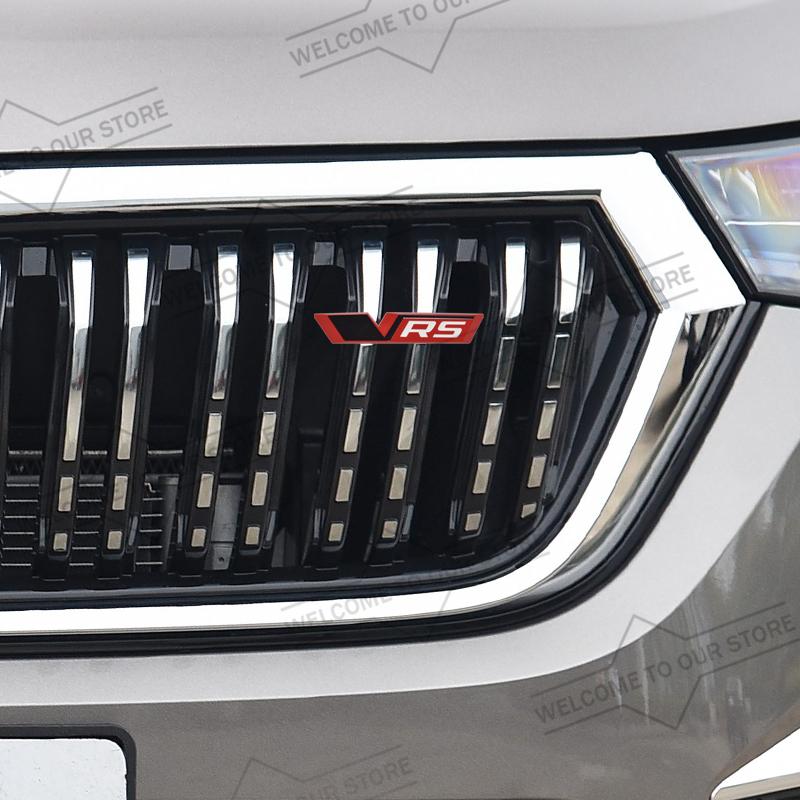 xnapd1 Car Styling New VRS Emblem Body Trunk 3D Metal Grille Badge Stickers Decal For Octavia Enyaq RS Elroq Kushaq Citigo Superb Scala