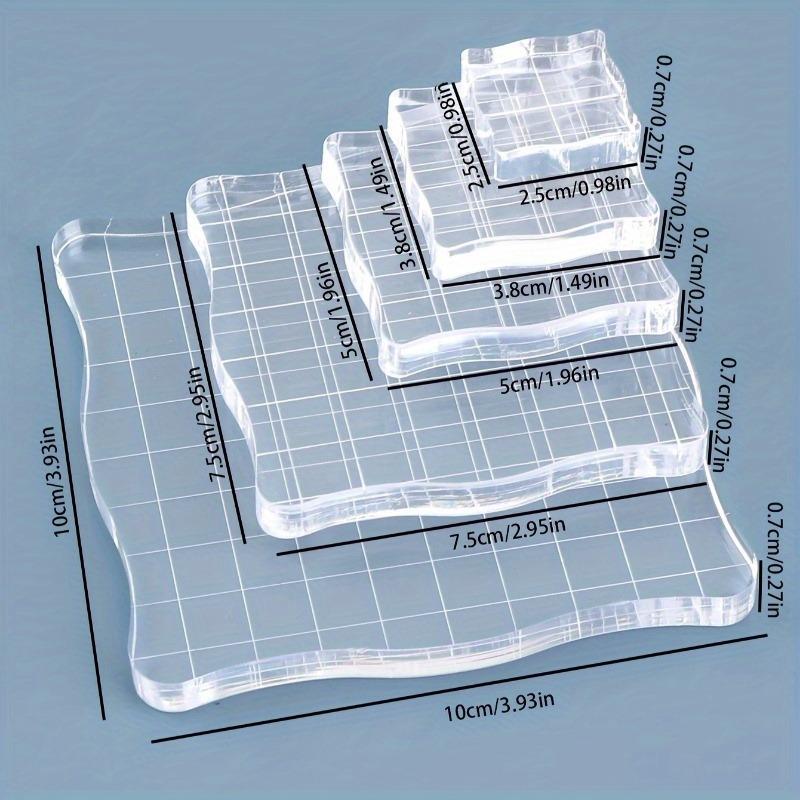5 Stück Transparente Acryl-Stempelset für DIY Scrapbooking Kartenherstellung Stempel-Bastelarbeiten Kompatible Stempeladapter Stempeltechnik