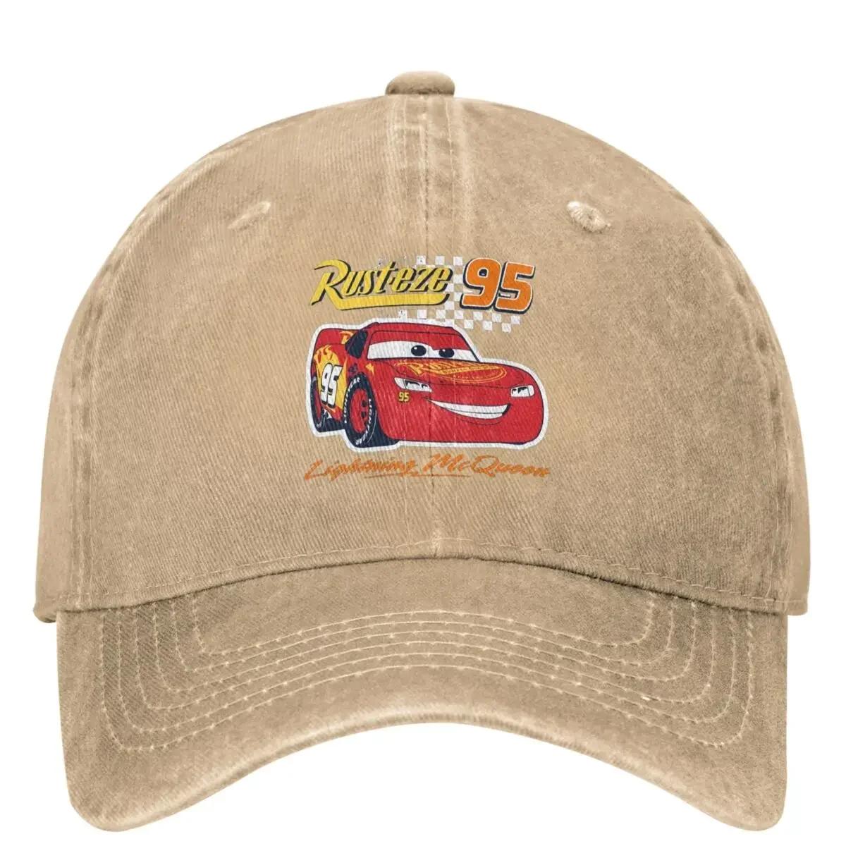 

Lightning McQueen Baseball Cap Cartoon Red Car Fashion Women Unisex Trucker Hat Sunscreen Kpop Rock Baseball Caps Gift One Size