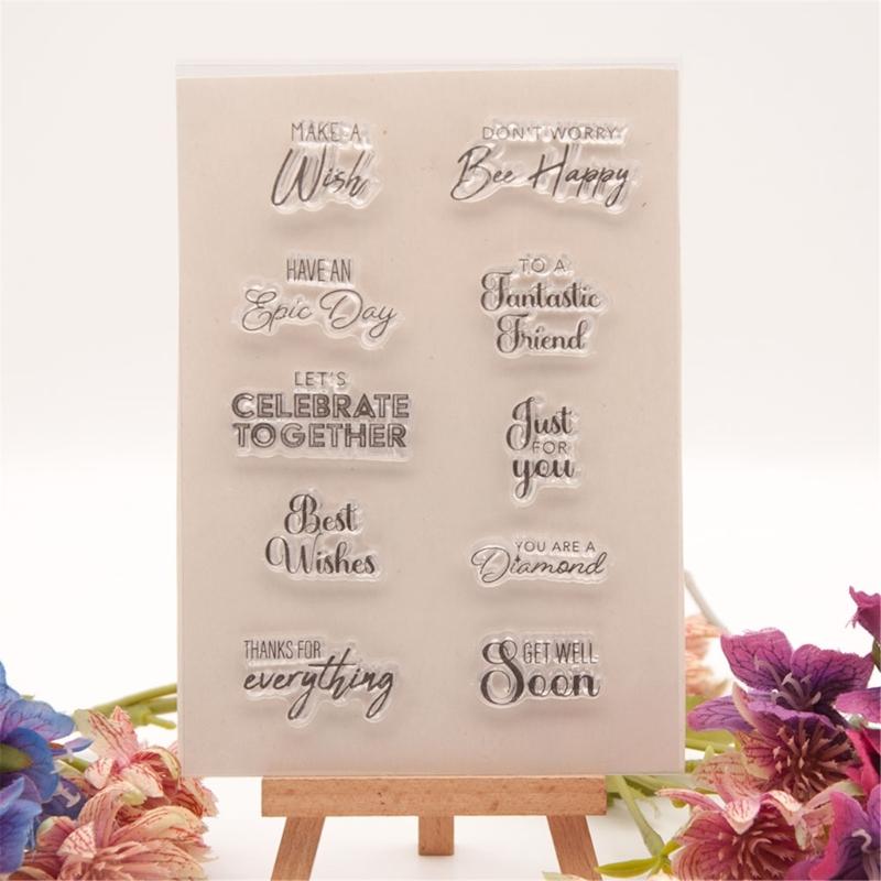 8 Stück Segenwort Silikonstempel für Geburtstagskartenherstellung Journal Bastelverzierungen Hintergrunddekoration Stempel