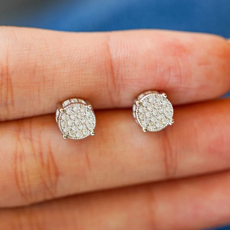 Hip Hop Rock VVS1 D color Real GRA Moissanite Stud Earrings 925 Sterling Silver Screw Ear Stud Fine Jewelry Diamonds Pass Test
