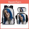 Billie Eilish Rucksack Brottasche Federmäppchen 20l Nylon Lässig Tägliche Nutzung