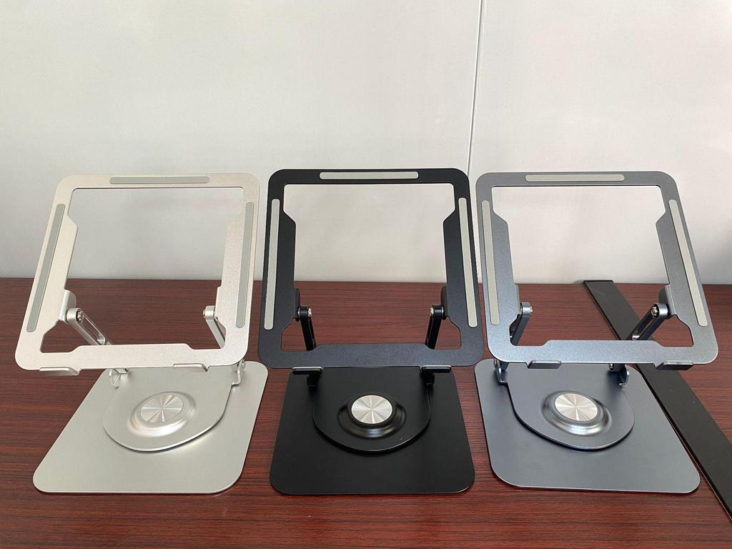 Aluminum Alloy Rotating Laptop Stand with Heat Dissipation, Folding and Height Adjustable.