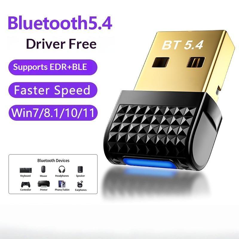 USB Bluetooth 5.4 Adapter 2-in-1 Audio Transmitter Receiver HD Sound Wireless Dongle for Car TV PC Gaming Headphones