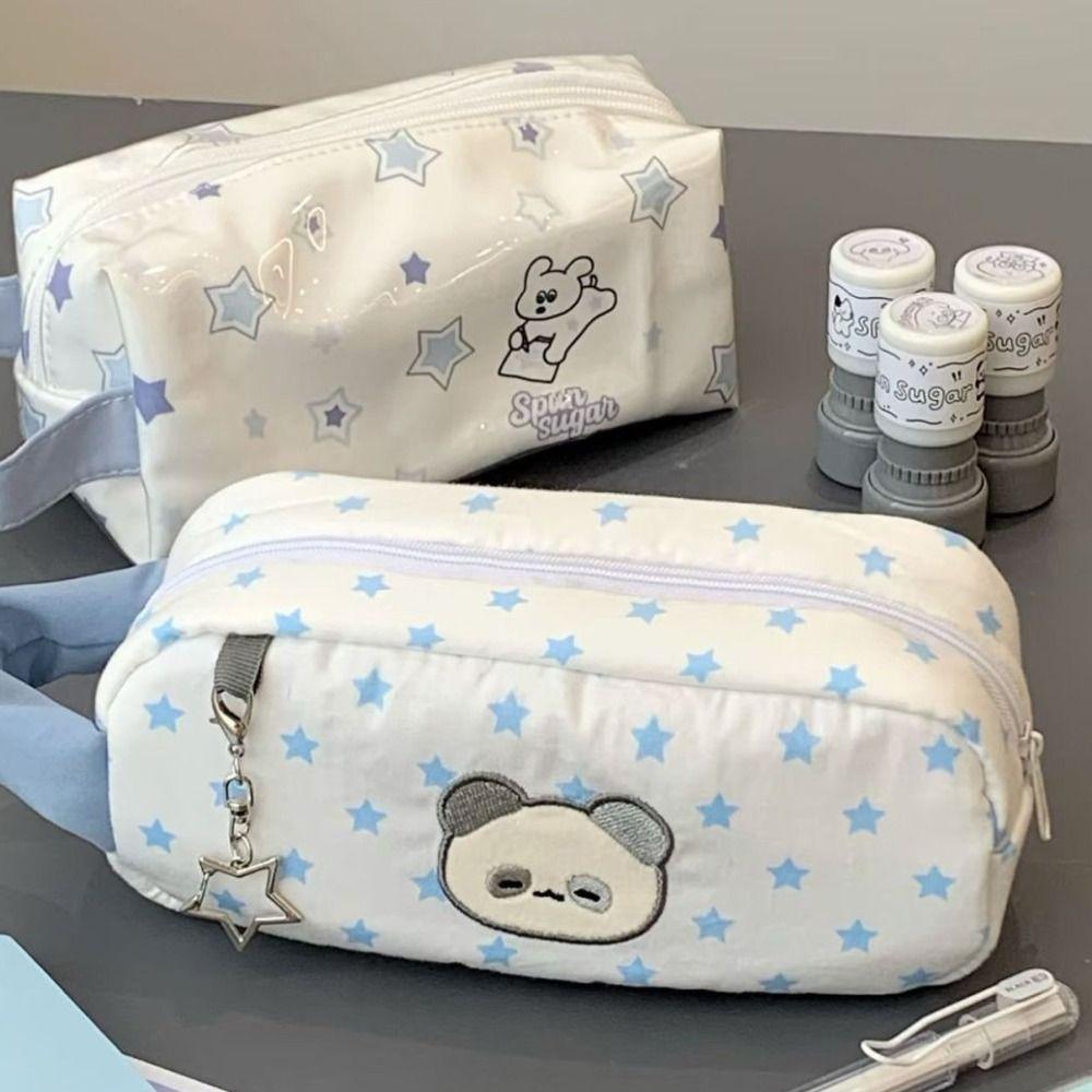 1 Piece Cute Stars Pencil Case Large Capacity Multifunctional Pencil Pouch Pen Box Stylish Practical for School Students Office