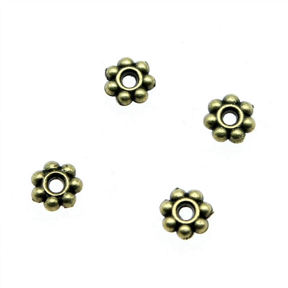 

40шт Samll Spacer Бусины Античная бронза Цвет Цинковый сплав 5X5mm
