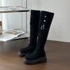 thick-soled long boots women's autumn and winter new thick-heeled long boots knight boots two wear folding fashion boots