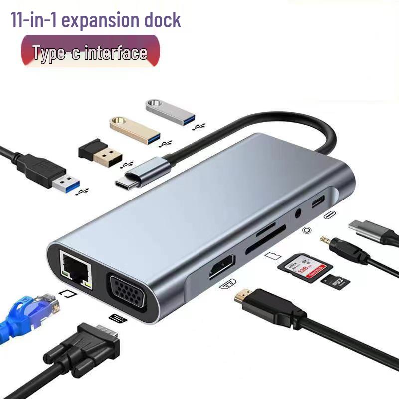 Multi-Function 8-in-1 USB-C Hub with Card Reader & Network Port