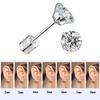 Double Sided CZ Screw Back Stud Earrings Round Clear Zircon Silver‑Tone Men Women Ear Piercing Jewelry