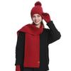 3Pcs/Set Thicken Knit Beanie Snood Set Plush Lining Touchscreen Gloves  for Men Women