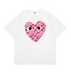 Japanese trendy brand heart-print short-sleeve T-shirt, unisex loose couple's summer casual daily versatile top