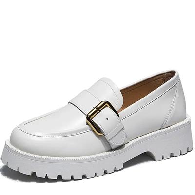 Fashion Genuine Leather Summer Shoes Girls 33-42 Spring Shoes Women British Style New Thick-soled College Style Casual Loafers Fashion