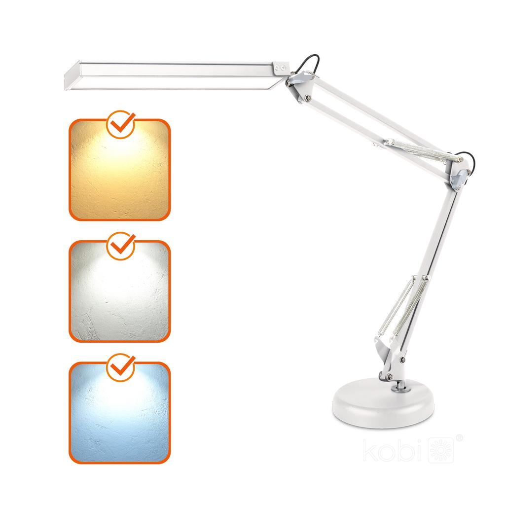 LED Desk Lamp 14W 3CCT White, USB, Brightness and Mounting Adjustment