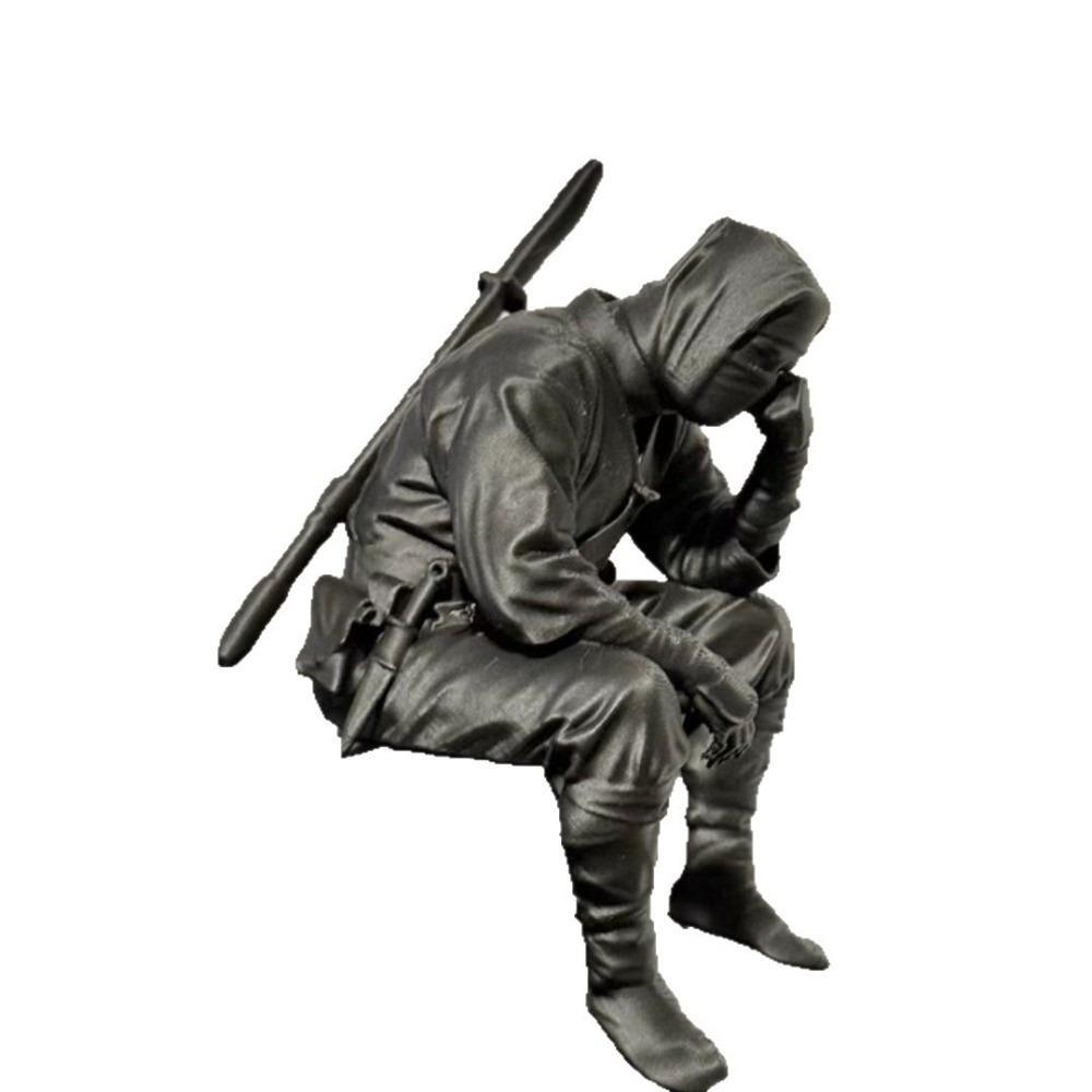 Japanese Style Samurai Statue Decoration Desktop Ornament Cool Ninja Figurine Desktop чёрный