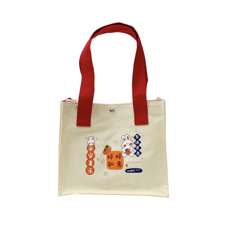 New canvas women's bag persimmon ruyi handbag small square bag fashion casual cute handbag cartoon handbag