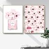 Nordic Pink Fashion Wall Posters Perfume Bottle Canvas Painting Lips Wall Art Modern Flower Print Pictures Girl Bedroom Decor