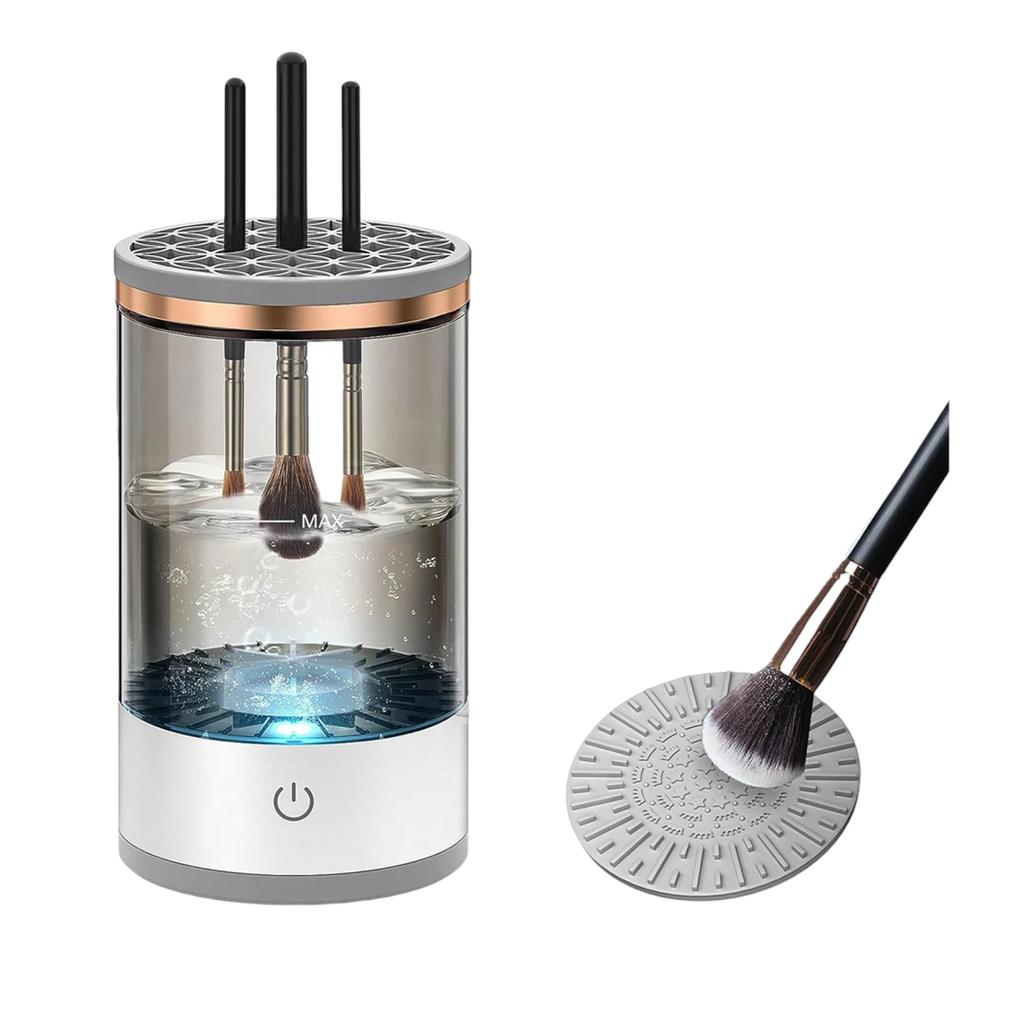 Stojan 3 v 1 pro automatické čištění a sušení štětců na make-up, elektrický čistič štětců na make-up s USB nabíjením, stojánek na kosmetické štětce