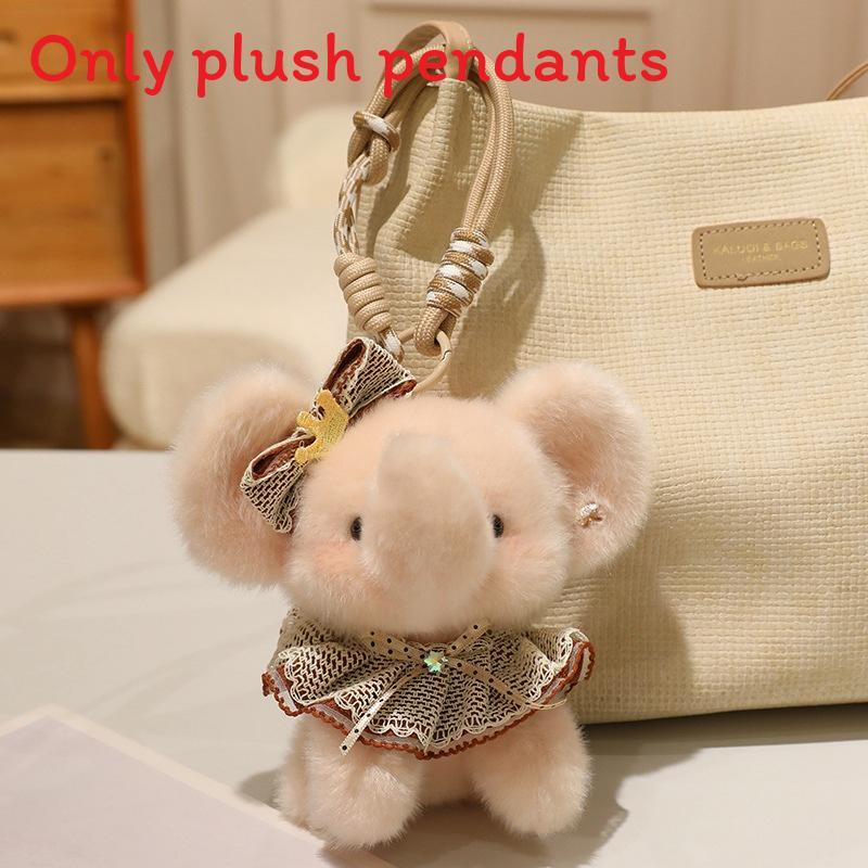 Plush Elephant Keychain With Pp Cotton Filling For Girls Birthday Gift