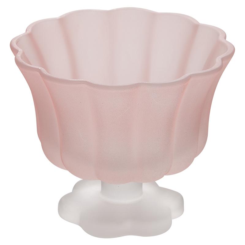 Household Glass Women Nordic New High Aesthetic Splicing Dessert Cups Popular Transparent 240ml Gradient Flower Shape Water Cup