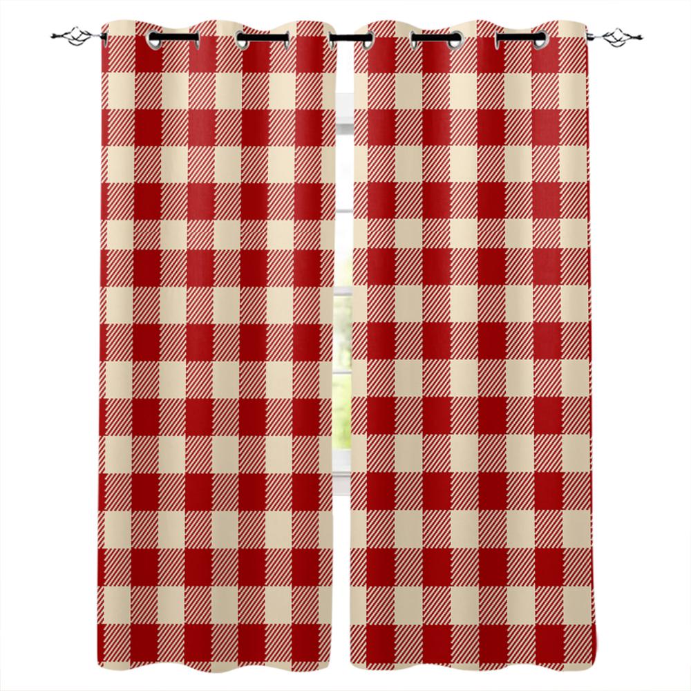 Gardiner i britisk stil med blått og oransje rutemønster Gardiner til stue Dekorative gjenstander Stue