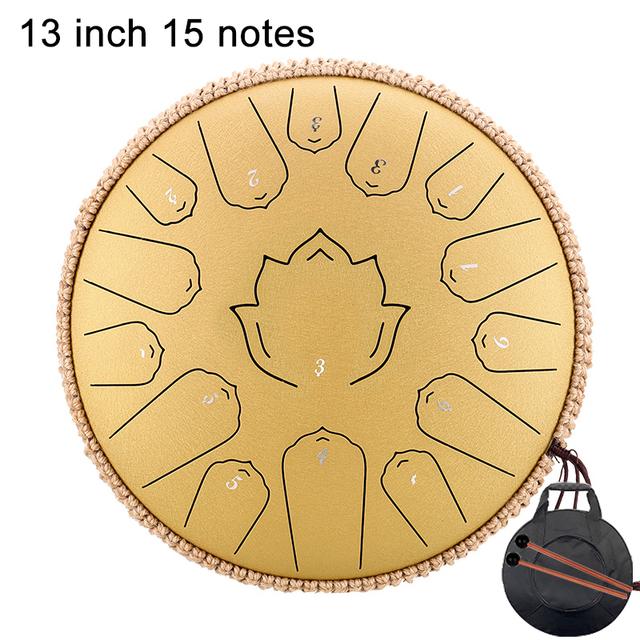 Musical Drum Steel Tongue Drum 13 14 Inch 15 Note C Hollow Drum Percussion Instrument
