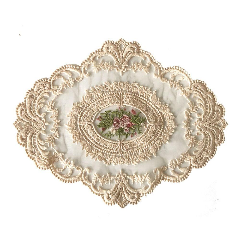 Round Oval Table Mat Shabby Chic Tablecloth New Wedding Event Decor