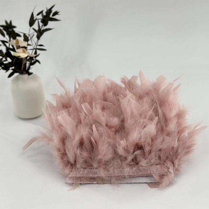 10-15cm Coffee Turkey Feather Trim Feathers Fringe Ribbon DIY Sewing Clothing Handwork Wedding Dress Crafts Party Decorations