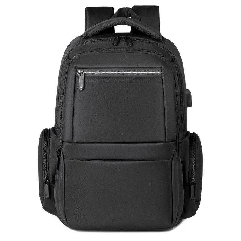 Men's Large Capacity Color Block Laptop Backpack - Business Casual & Student Friendly