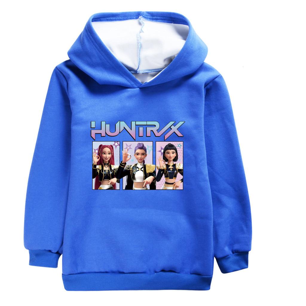 5233 Kids Girls Kpop Rumi Zoey Mira 67 Six Seven Print Casual Long Sleeves Velvet Warm Winter Hoodie